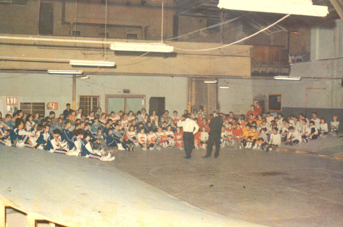 Roller derby stars and a big group of wannabes
