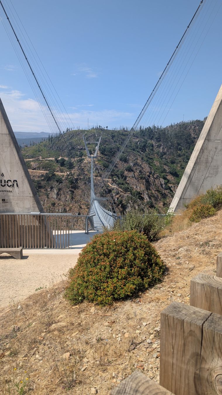 The view as we start to walk across the bridge