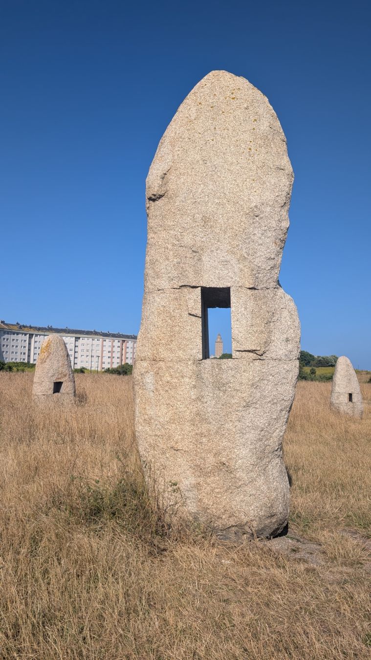 You look through the stones to see what is beyond