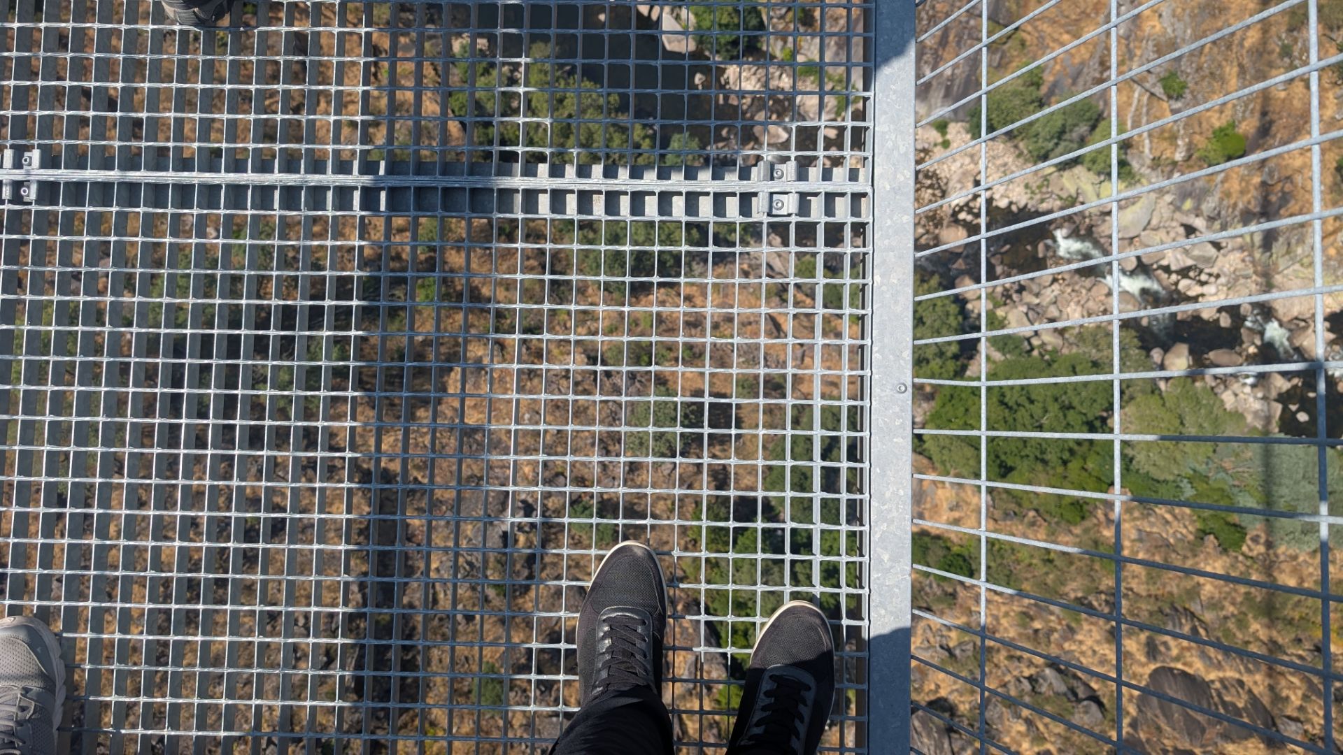 The view down to the gorge below