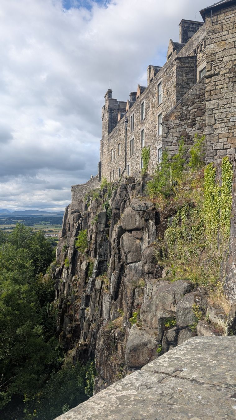 The castle sits high on a huge rock ledge