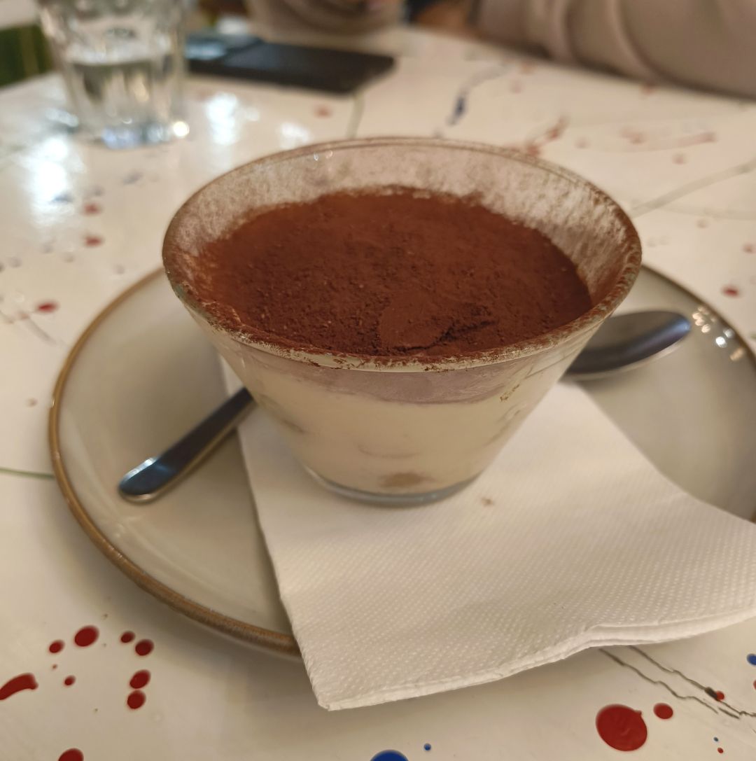 A nice tiramisu in a glass